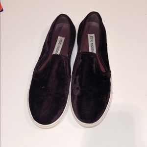 Steve Madden velvet slip on sneakers